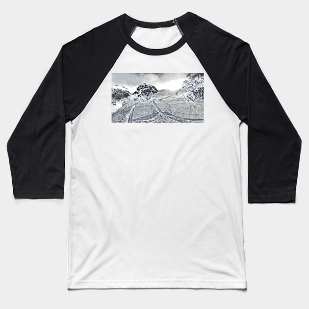 First Tracks, Mt Hotham Baseball T-Shirt by ajdesignsau